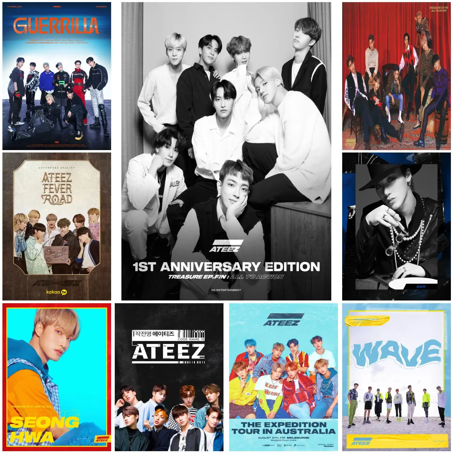 ateez band Poster Prints Wall Art Canvas Painting Poster For Modern Family Living Room Home Decor