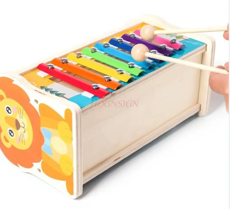 Houten multifunctioneel leeuw- en grondmuisspel, nauwkeurige tikkende actietraining voor puzzelspeelgoed voor het vroege onderwijs van kinderen