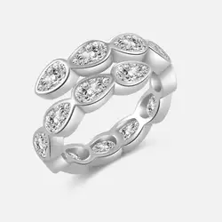 VEWANT Recyclable 925 Sterling Silver Pear CZ Zircon Snake Ring Luxury Resizable Women Adjustable Fine Jewelry