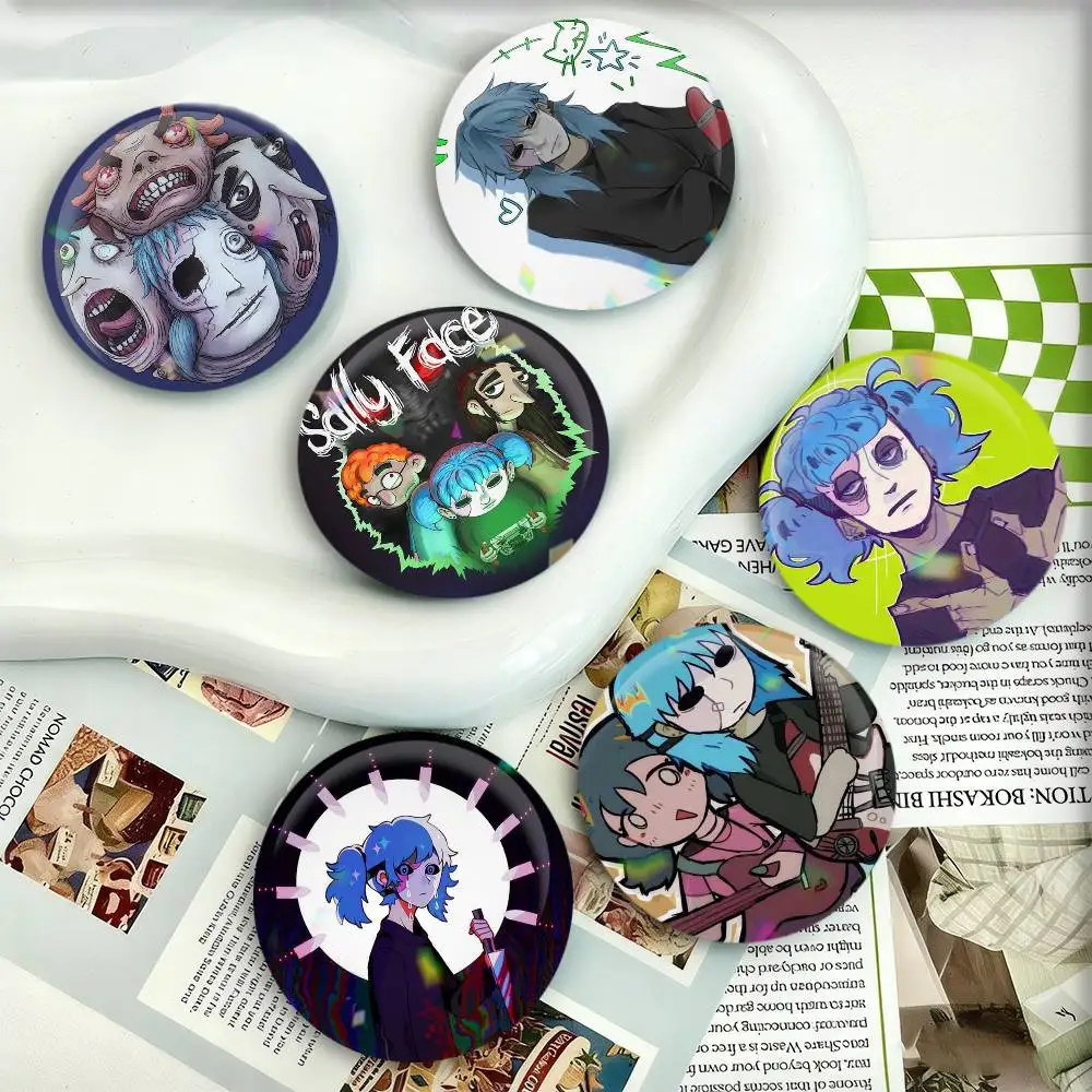 

Game S-Sally Face Badges 25 32 44 58 75 mm Round Fans Collect Friends Gifts Brooch Souvenir
