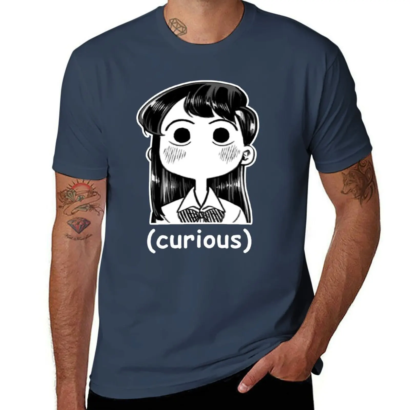 Funny Manga Curious Chibi Komi San Meme T-Shirt Simple Casual Short Sleeve Tee