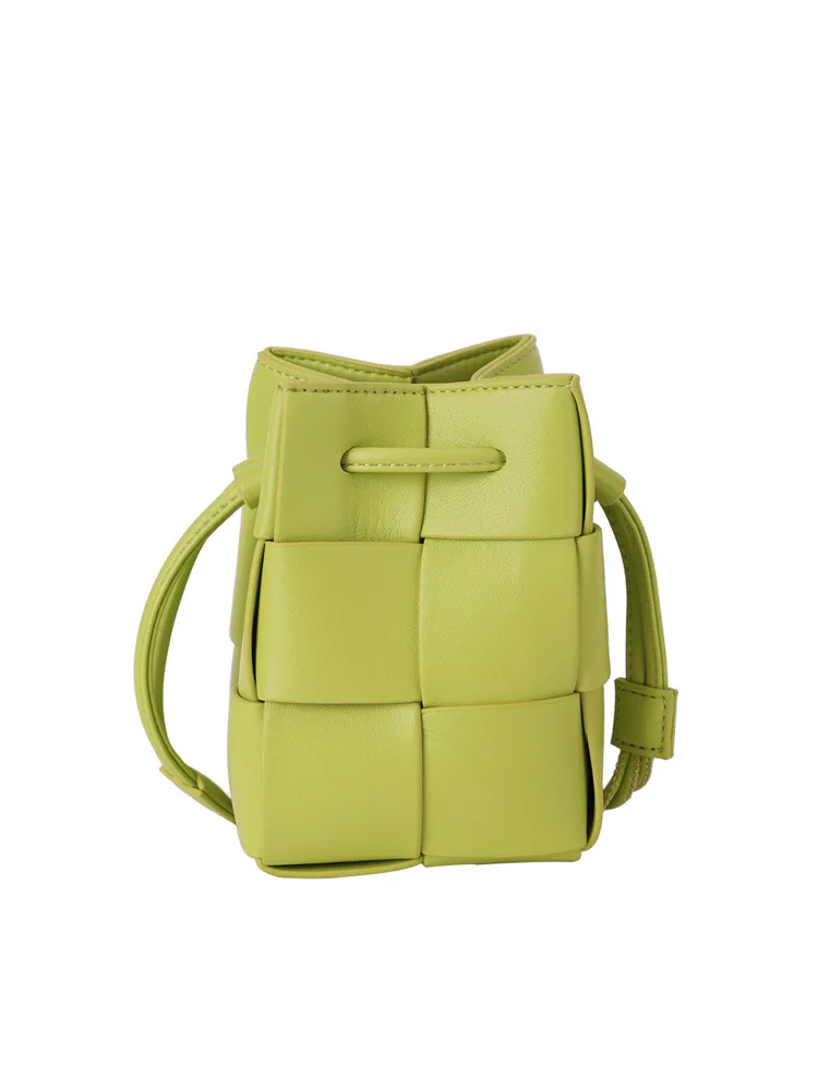 Versatile Bucket Bag Woven Small Green Portable Bag 2023 Summer Ladies Mini Shoulder Crossbody Bag Daily Use for Women Wallet