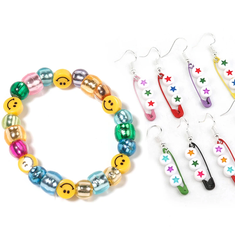 100pcs 9mm Acrylic Bucket Shape Bead Transparent Mixed Color Loose Spacer Beads for Jewellery Making DIY Bracelets Accessories