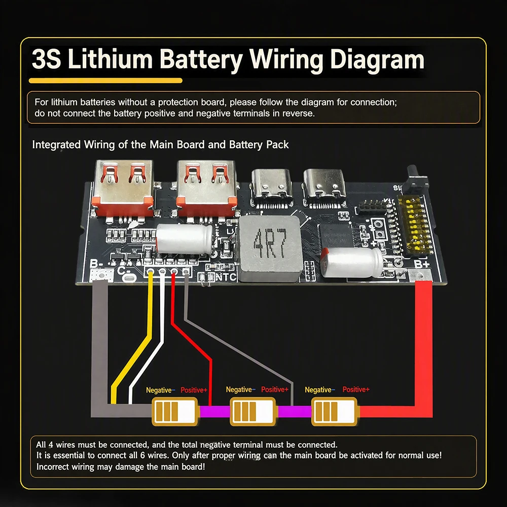 3-5S PD 100W Power Bank Module With MPPT Solar Charging DIY Mainboard For Lithium Battery Protection And Fast Charging