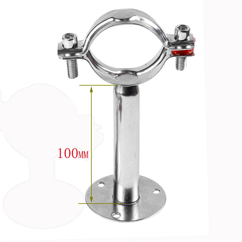 Stainless steel Water pipe bracket With base PVC pipe clamp OD 19-219MM height 45-100mm
