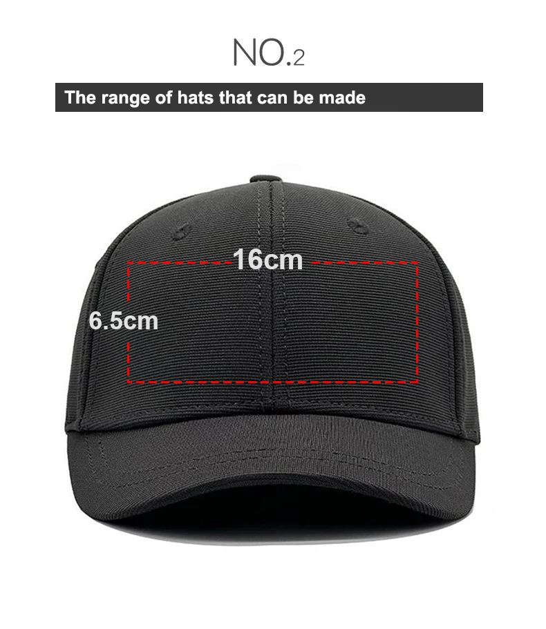 5cm Kurzes Visier Fitted Cap mit Individuellem Logo Baseballkappen für Männer und Frauen Text Grafik Team Stickerei Atmungsaktive Netz-Dad-Mütze Große Größe – Detail 3