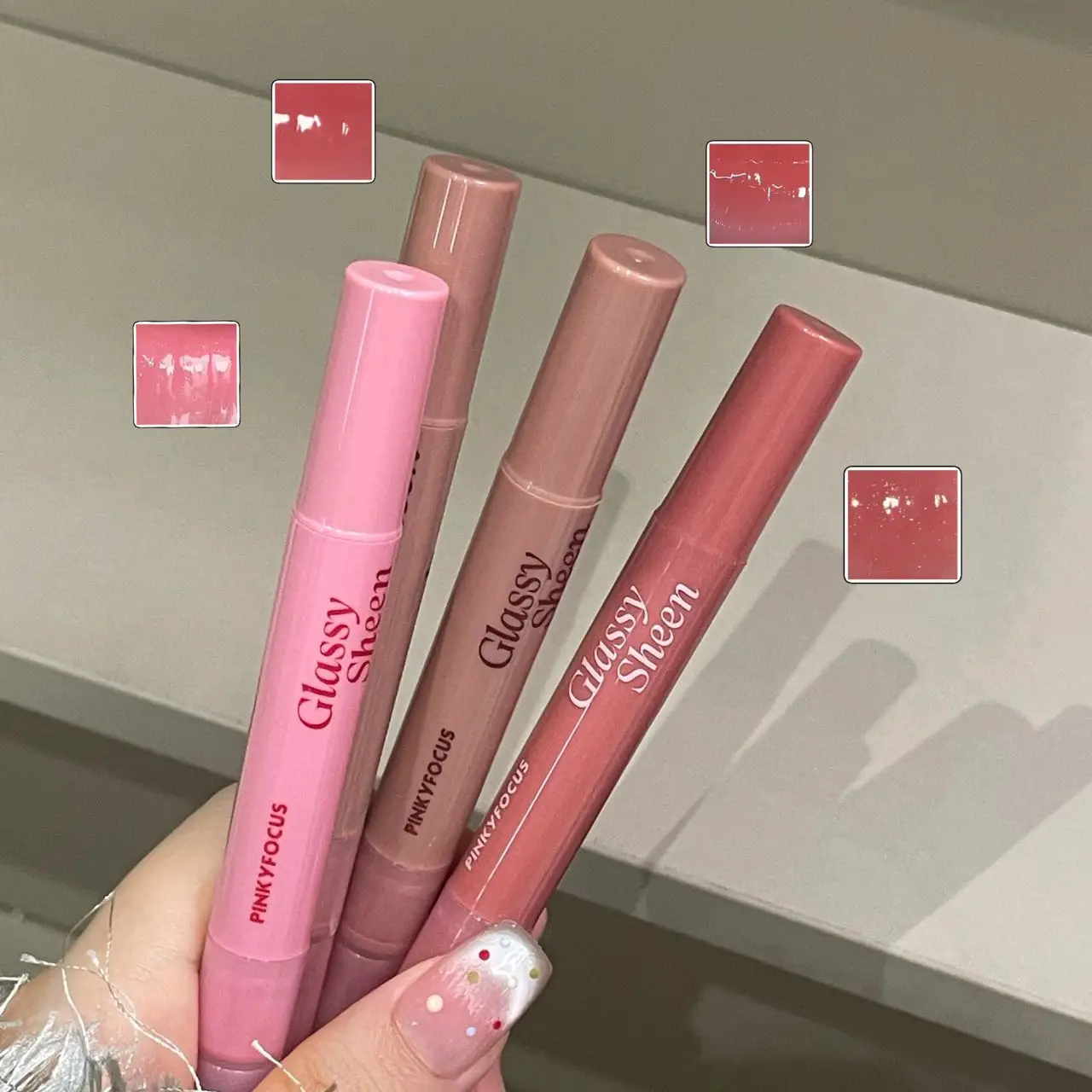 Pinkyfocus Siero idratante Lucidalabbra - Texture gel leggera, aspetto trasparente a specchio rugiadoso, grassoccio e idratante