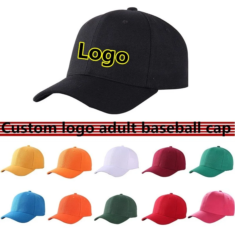 20pcs/Lot embroidery logo women men solid casual baseball cap Custom logo sports hat Trucker cap Curved golf fishing hats