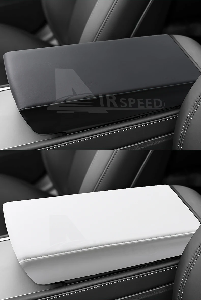 Leder-Armlehnenbox-Schutzabdeckung aus ABS für Tesla Model Y Juniper 2025 2026 2027 Model 3 2017-2023 Highland 2024 Armlehnenkasten-Deckel – Detail 10