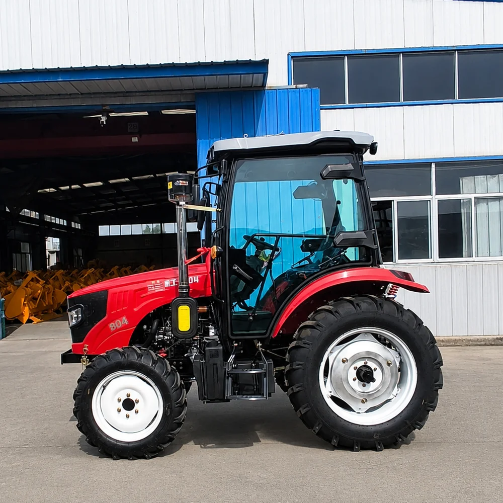 804 Multifunctional Mini Farm Wheel Tractor 4x4 Drive New Condition Diesel Fuel Agriculture Tractor Air-conditioned Cab