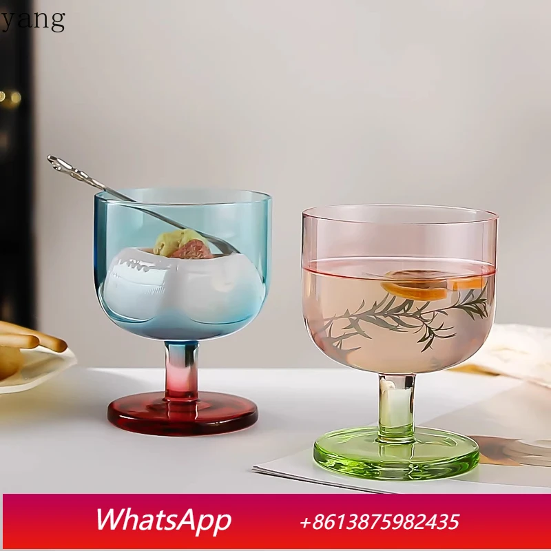 

LMM household glass small wine glass light luxury high-end girl cute dessert cup