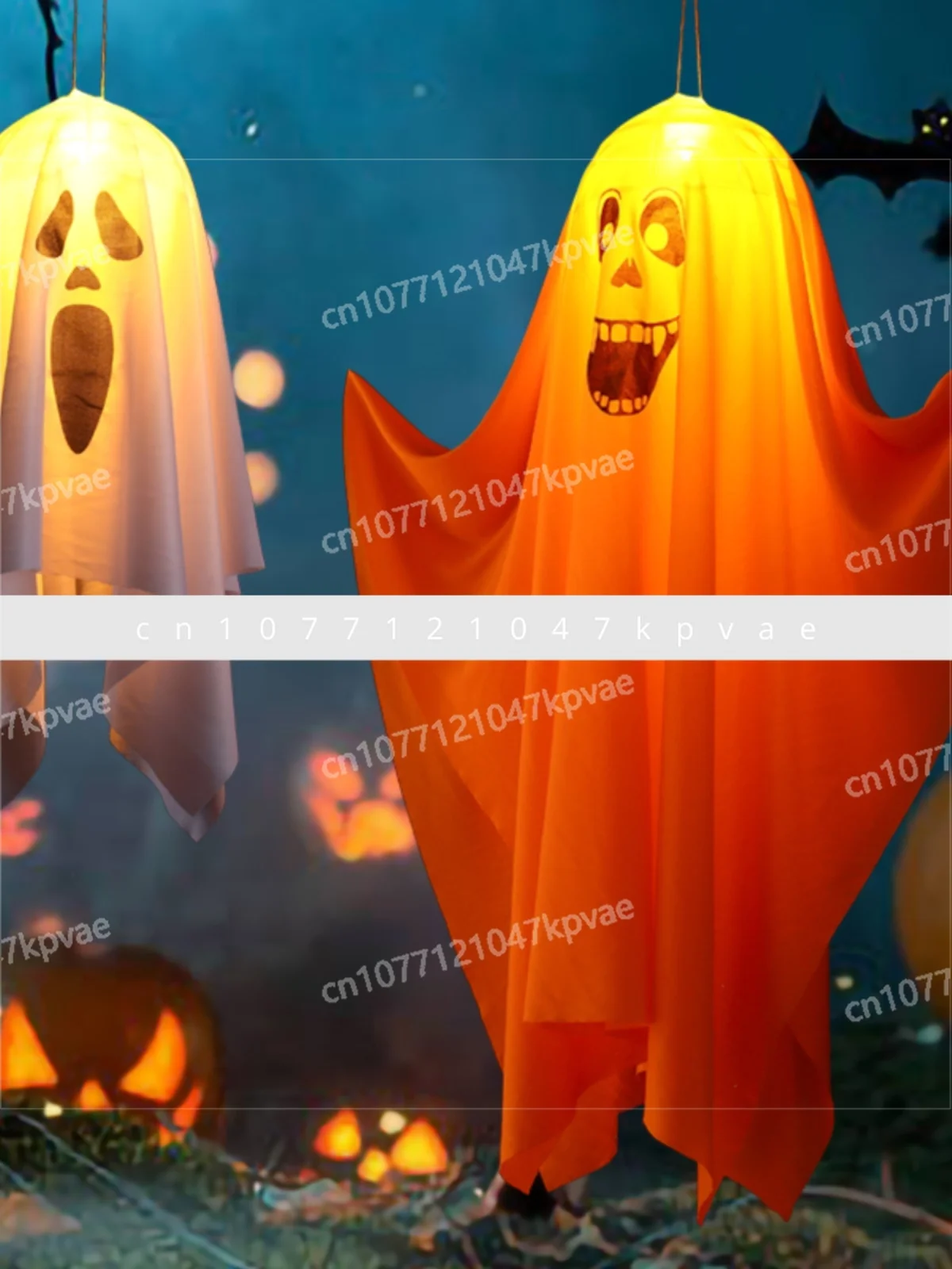 Halloween decorations, scary ghost jack-o-lanterns, bar party decorations, haunted houses, secret rooms, luminous pendants