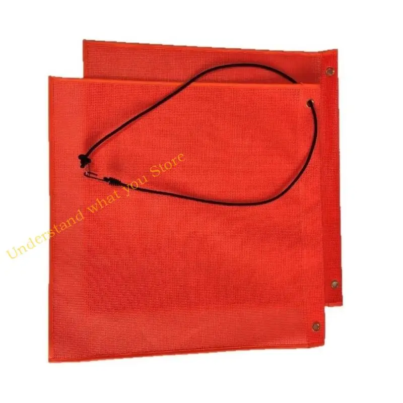 J60A علم تحذير مقاوم للماء برتقالي ساطع مع حلقات معززة للنقل