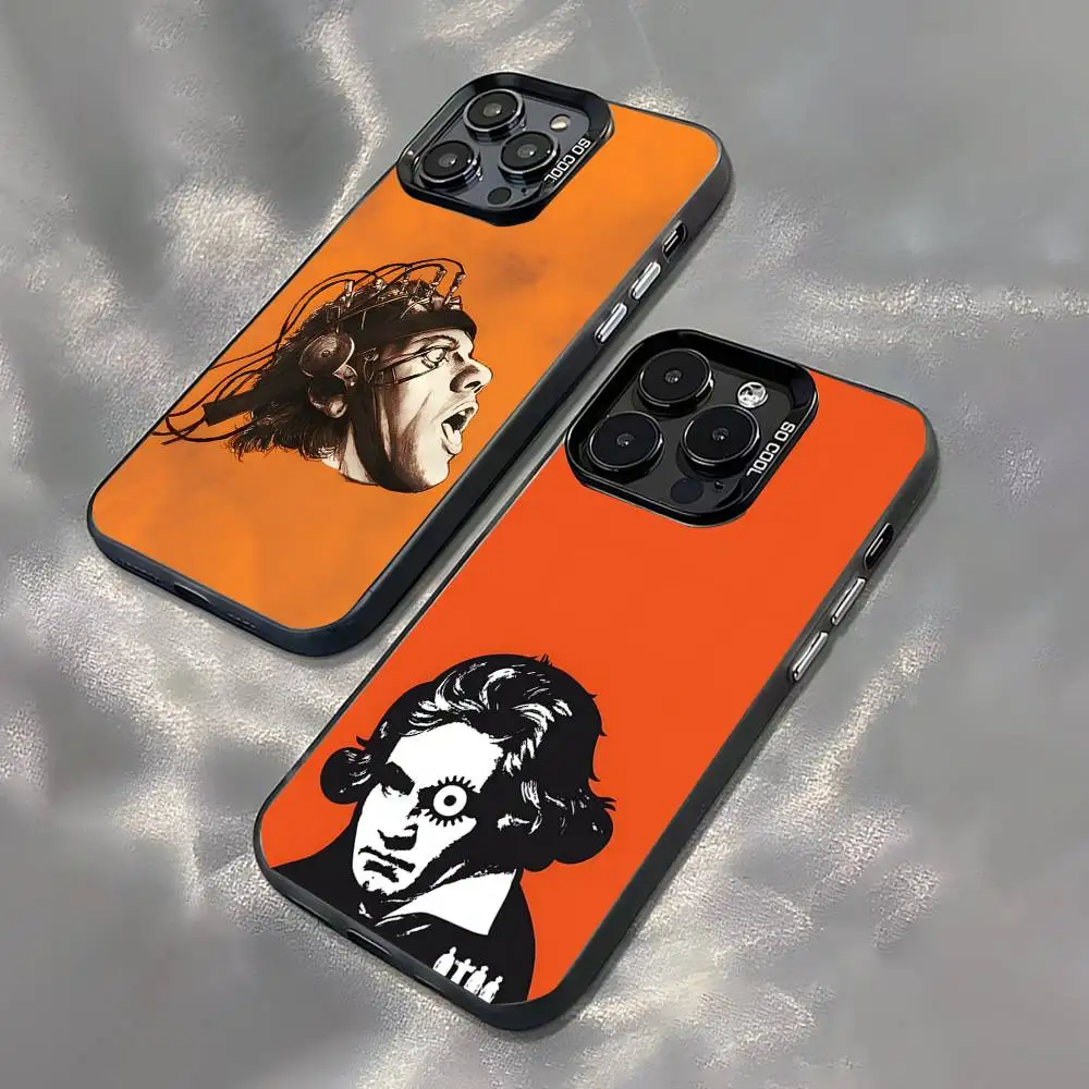 

A C-Clockwork O-Orange For iPhone 17,16,15,14,13,12,11,Pro,MAX,Plus Black Shockproof Candy Matte Cover