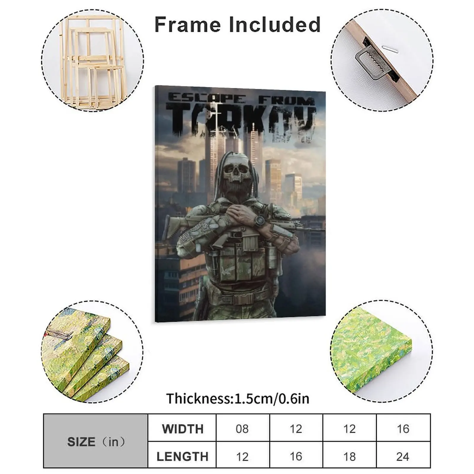 Escape From Tarkov Boss Canvas Painting Garage Club Kitchen Custom Print Wall Plaque Framed Wall Paintings