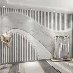 custom Company front desk background 3d mural wallpaper beauty salon bar shop imitation marble wallpaper 3D clothing home decor