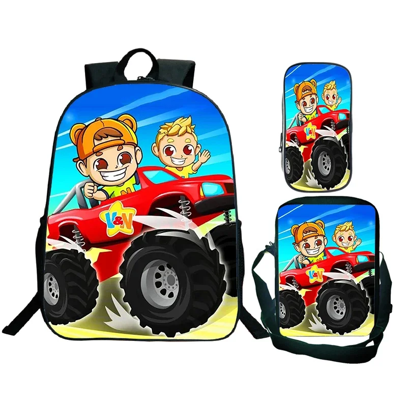 Sac à dos léger Vlad et Intérieur i pour enfants, joli sac d'école imprimé Brother, sac à dos étanche pour filles et garçons, cartable cadeau, 3 pièces par ensemble