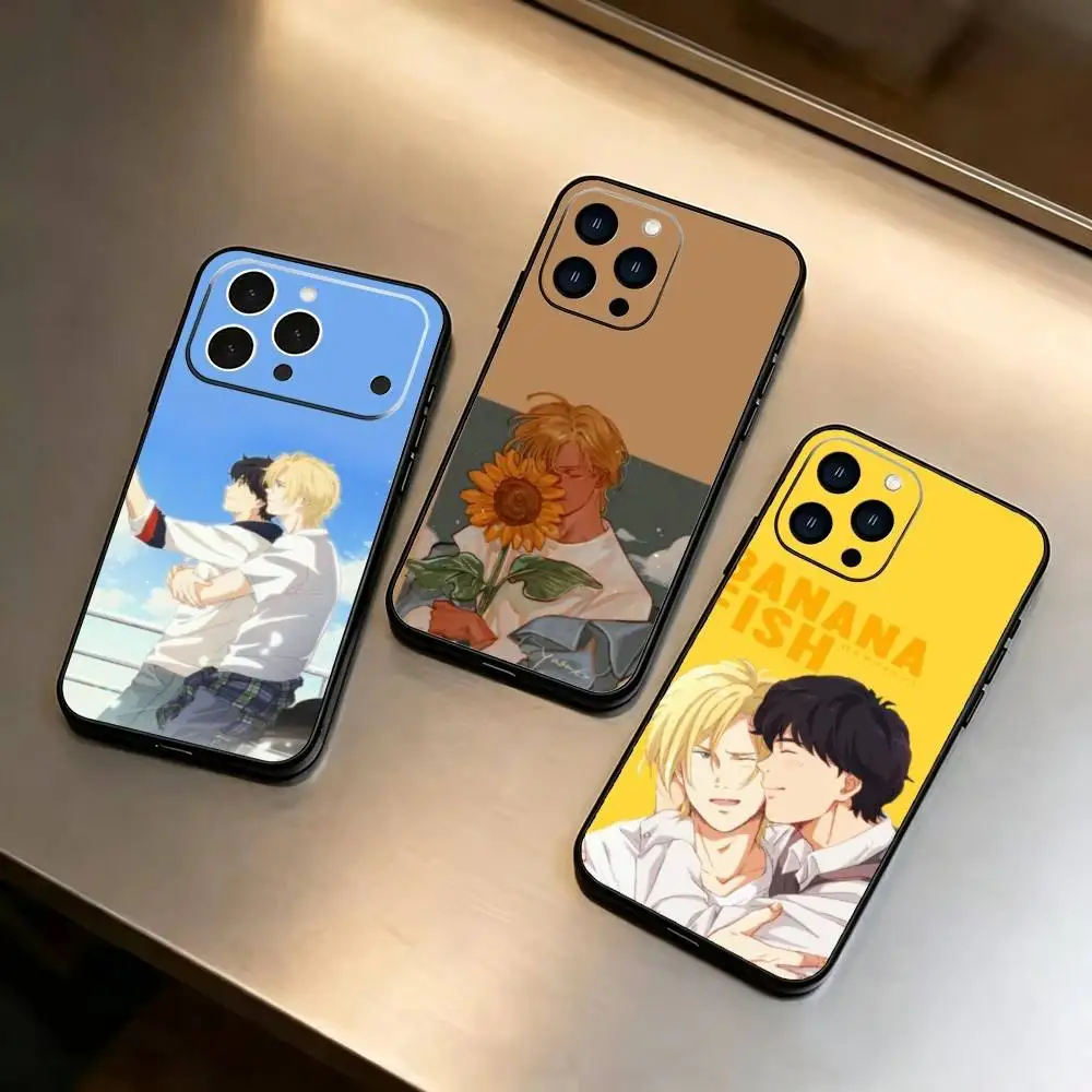 A-Anime BANANA FISH Ash Lynx Phone Case For iPhone 17,16,15,14,13,12,11 Plus,Pro,Max,Mini Silicone black Soft Cover