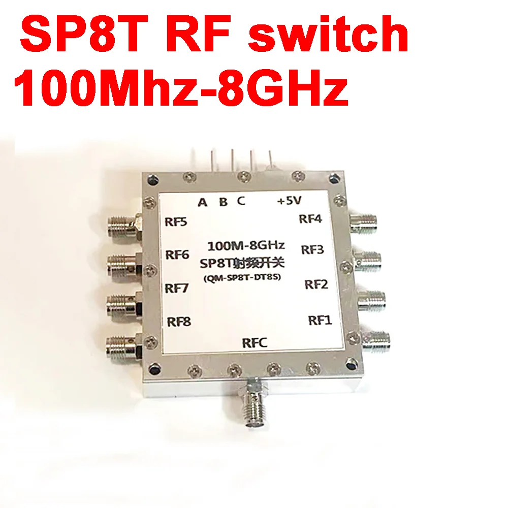 ‌SP8T RF Switch 100MHz-8GHz Single Pole Eight Throw RF switch microwave Signal Switcher for Radio Radar Communication system