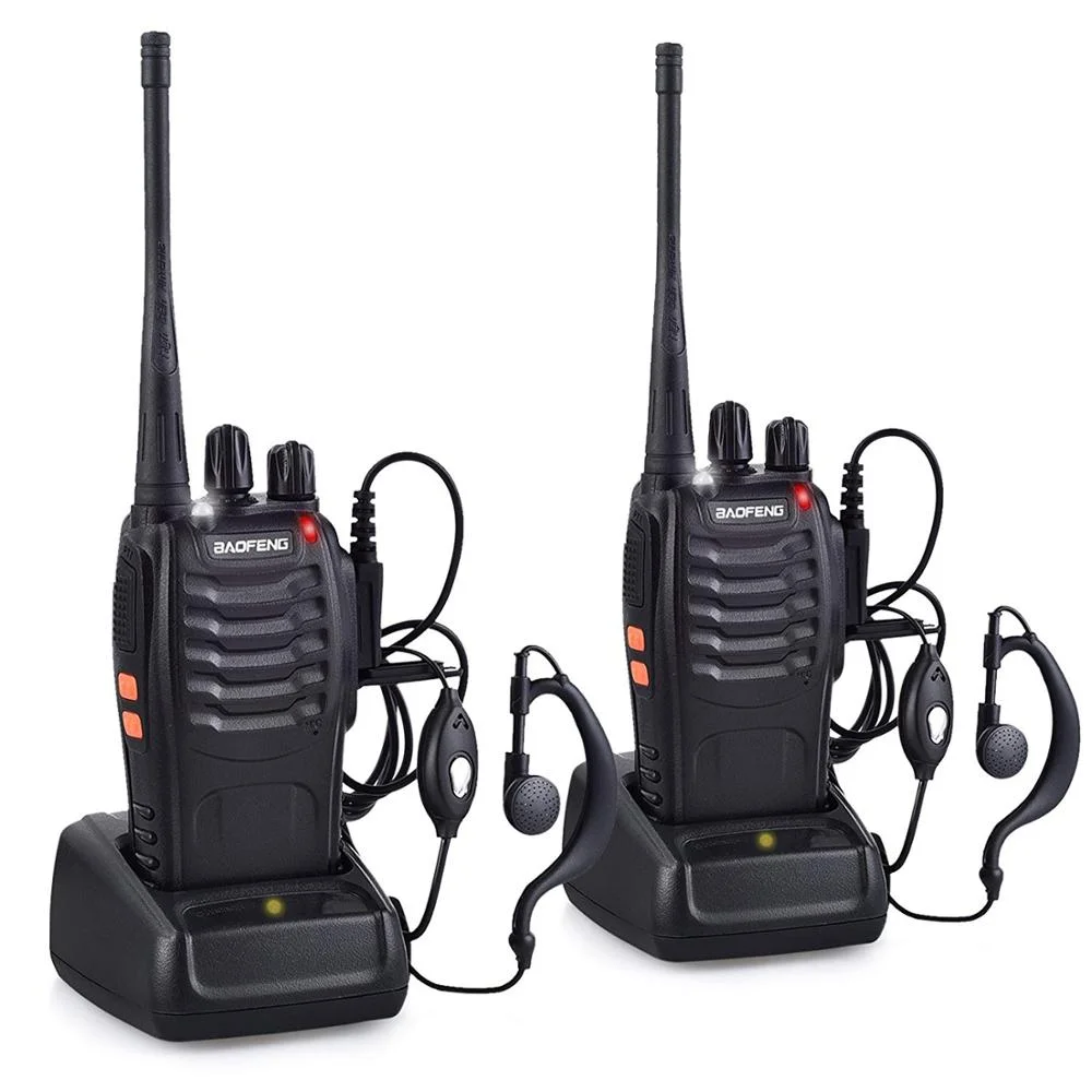 Baofeng-walkie talkie bf-888s, uhf 400-470mhz, carregador usb, rádio cb portátil, rádio em dois sentidos, 2pcs