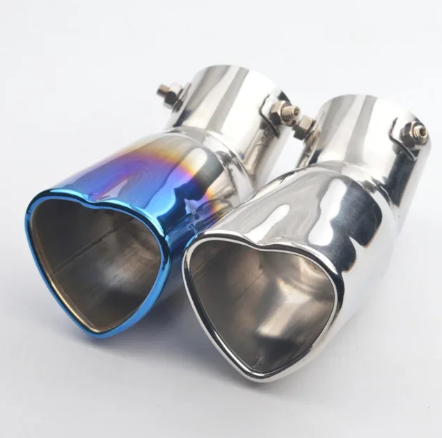 Heart shape Car Auto Exhaust Muffler Tip Stainless Steel Pipe Chrome Trim Rear Tail  Automobile exhaust pipe