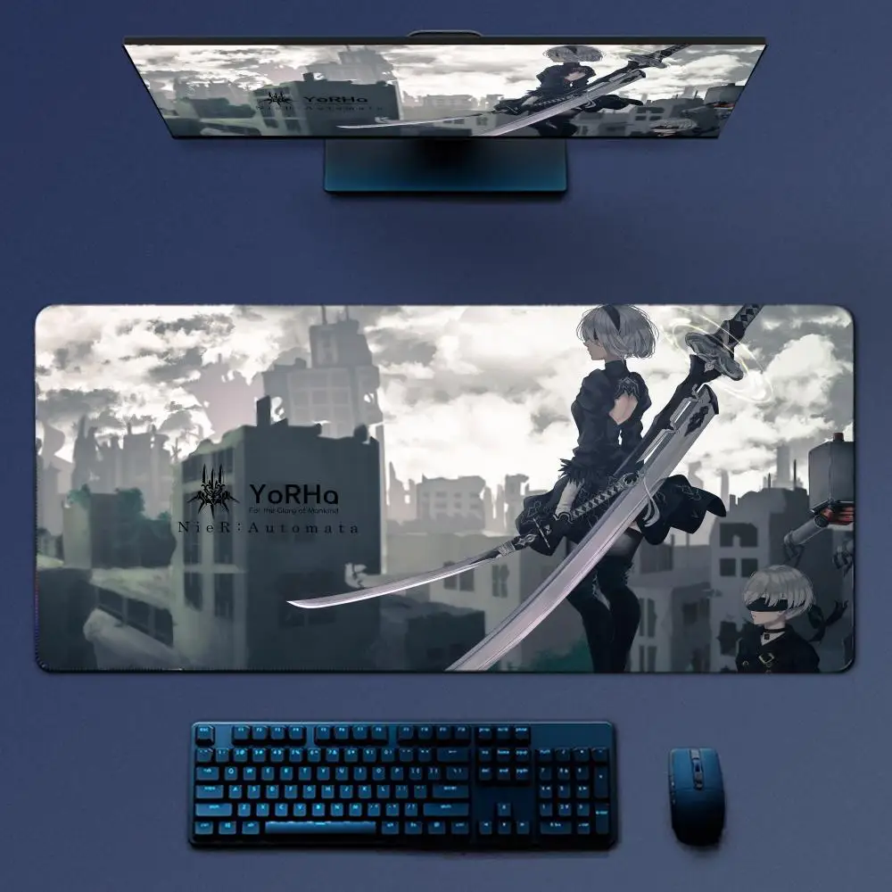 2B Nier Automata Anime Girl Mousepad Large Gaming Mouse Pad LockEdge Thickened Computer Keyboard Table Desk Mat