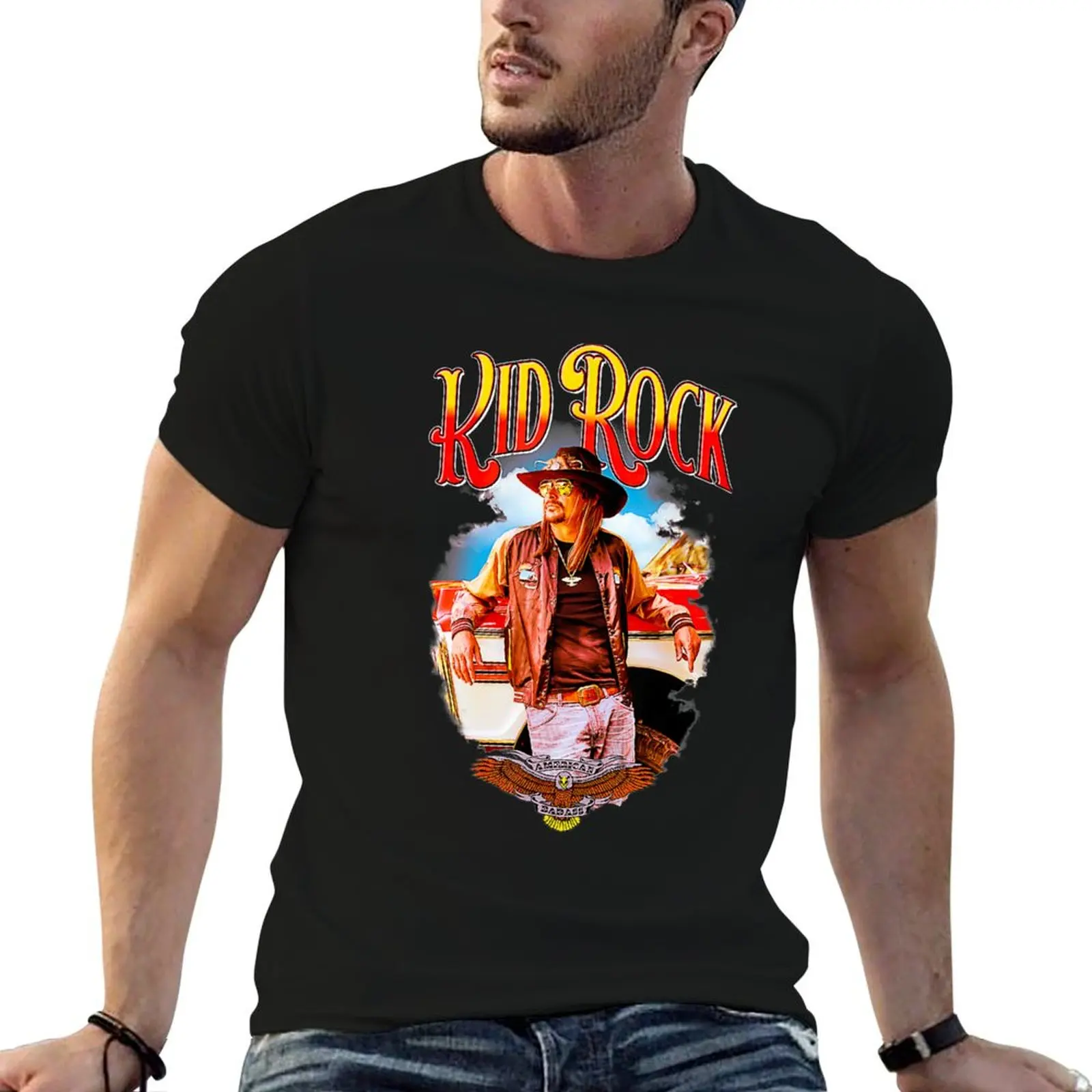 Kid-Rock Mean Lean T-Shirt Plus Size Solid Color T-Shirt