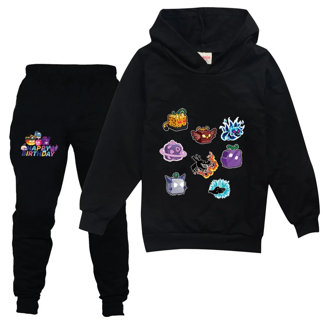 Il più nuovo gioco Blox Fruits Vestiti Bambini Casual Felpe con cappuccio Pantaloni 2 pezzi Vestito Baby Girl Outfit Set Adolescente Ragazzi Tuta