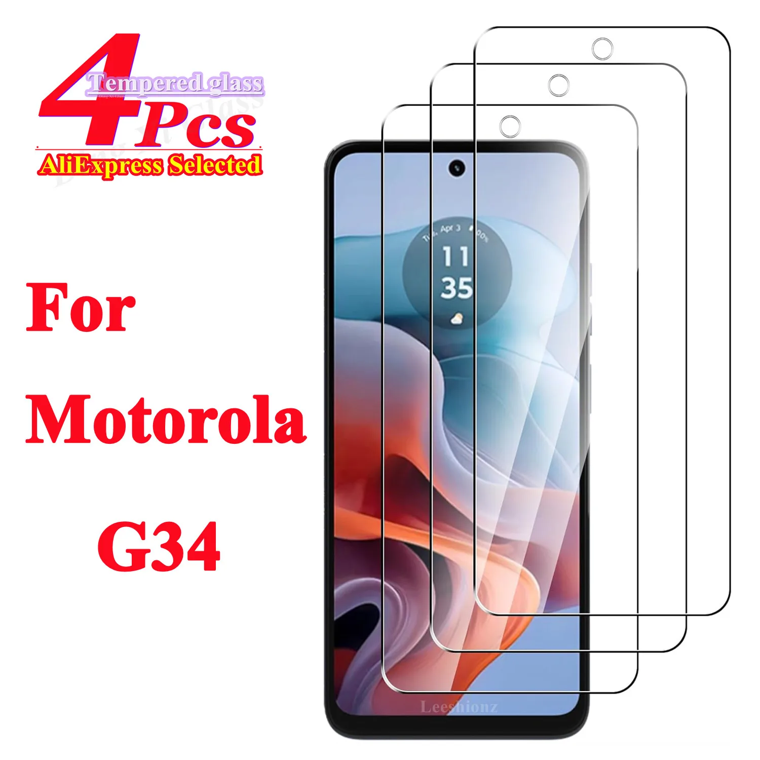 For Motorola G34 Shatterproof Tempered Glass For Moto G34 Screen Protector Glass Film 1/4Pcs