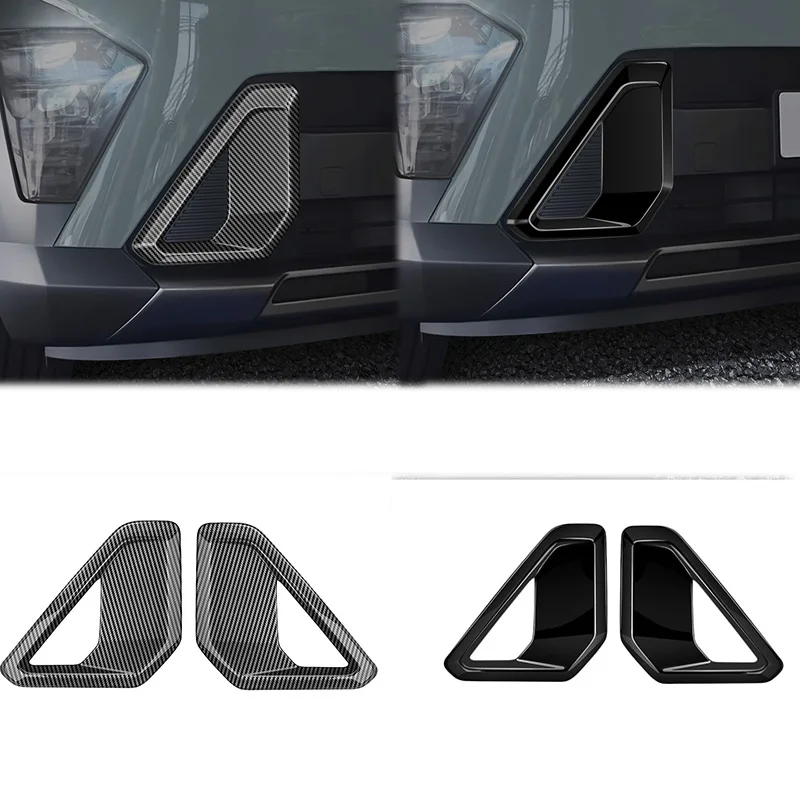 

Для Hyundai KONA 2024 2025 ABS углеродное волокно передний бампер противотуманная лампа отделка противотуманная фара решетка противотуманная фара Наклейка противотуманная крышка аксессуары