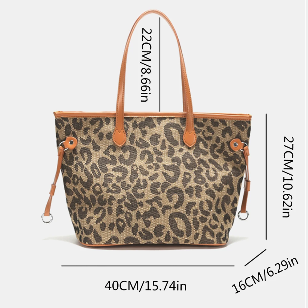 Leopard Tote Bag for Women Oversize Beach Bags Grocery & Picnic Shoulder Handbag with Pockets Leopard Print Gifts for Mom Cheeta