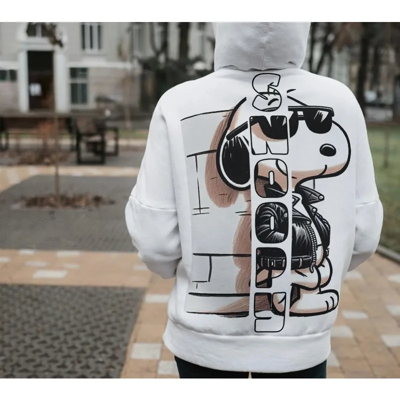 

Autumn Winter Man’s Women’s Snoopy Hoodies White Clothing Harajuku Y2K Sweatshirt Oversized Fmale Fashion Pullover Causalwear