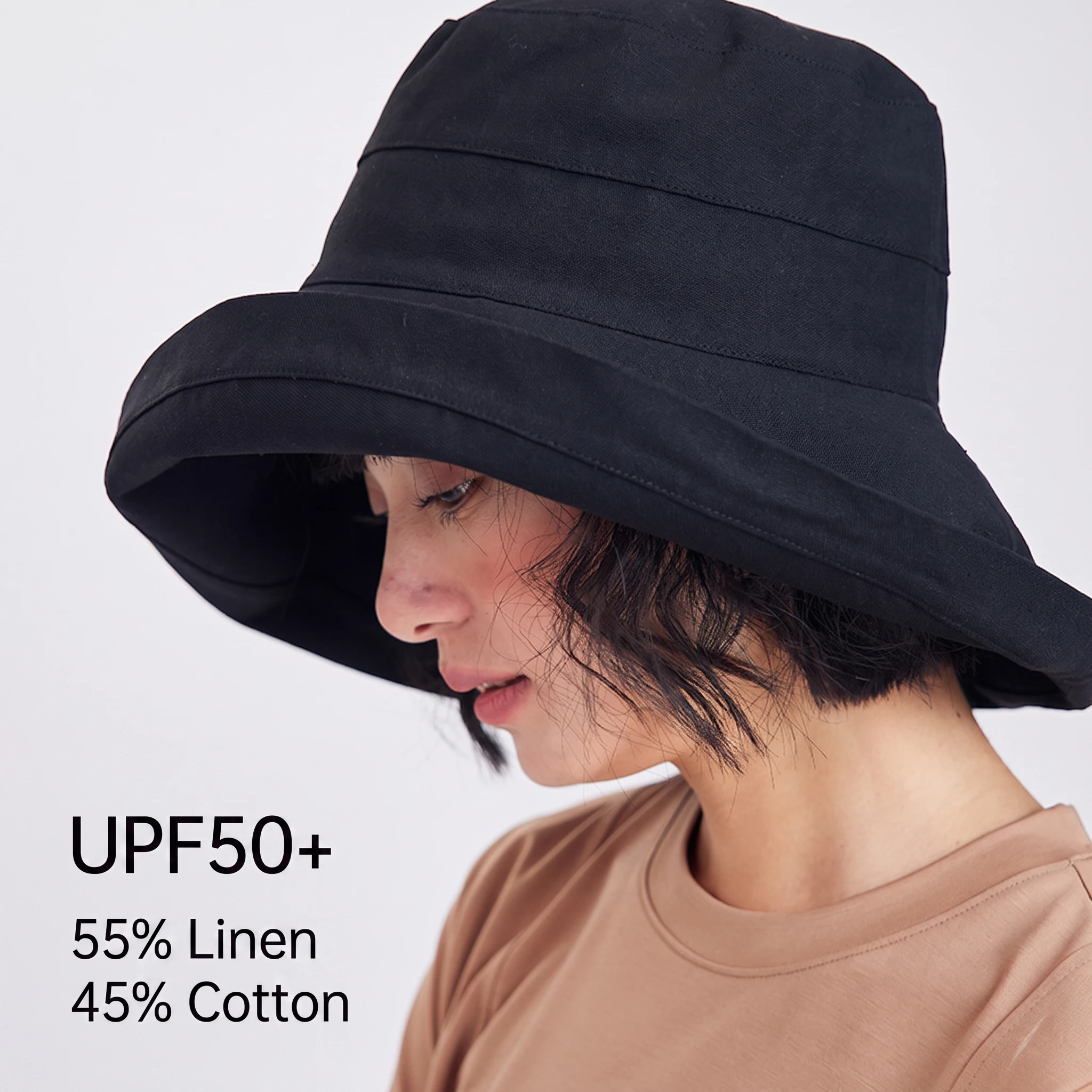 One for each person! Basic large brim Japanese cotton and linen foldable sun protection hat 2026 new fisherman hat for women
