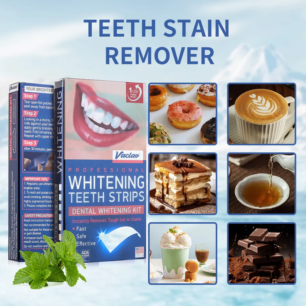 فراق الأسنان تبييض الشريط ترقية حساسية الحرة طقم تبيض الأسنان لا بيروكسيد الأسنان تبييض الشريط الأبيض ملصق