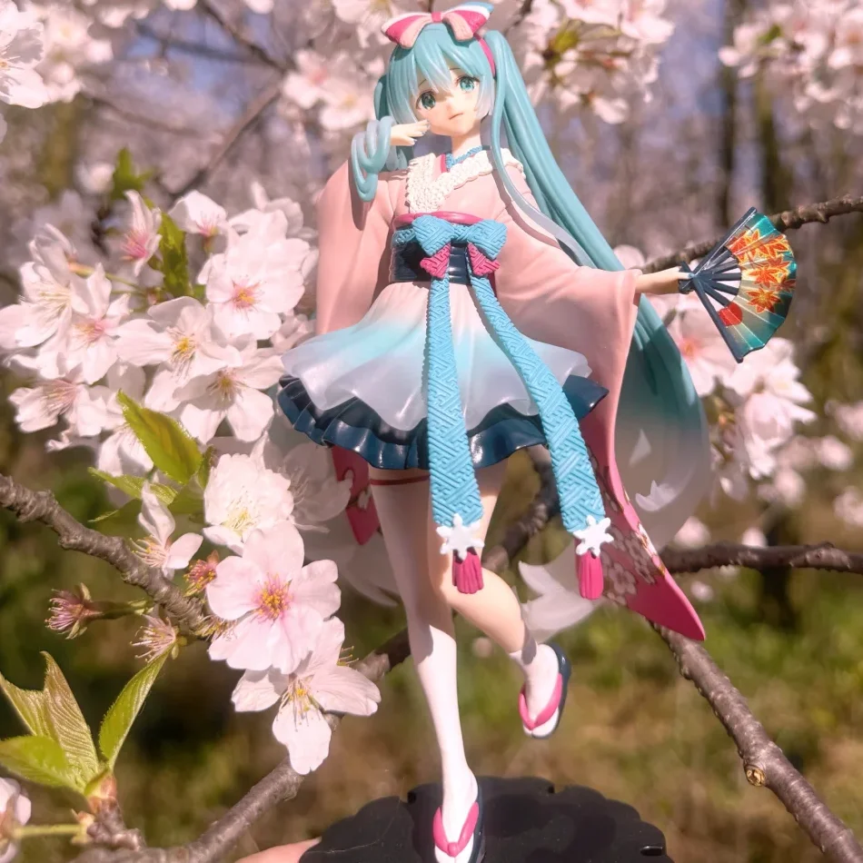 19CM Neue Hatsune Miku Desktop-Actionfigur Neko Kimono Version Anime-Figur Kawaii Mädchen Modell Sammlerstück Geschenk