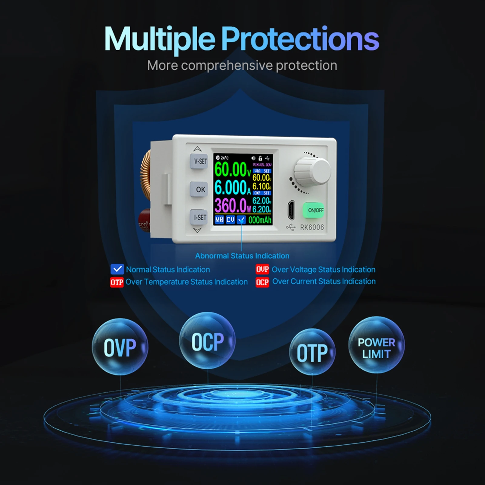 

Direct Current Regulated Power Supplies Maintenance Experimental Power Supplying Device 1.54inch Support Firmware Upgrade