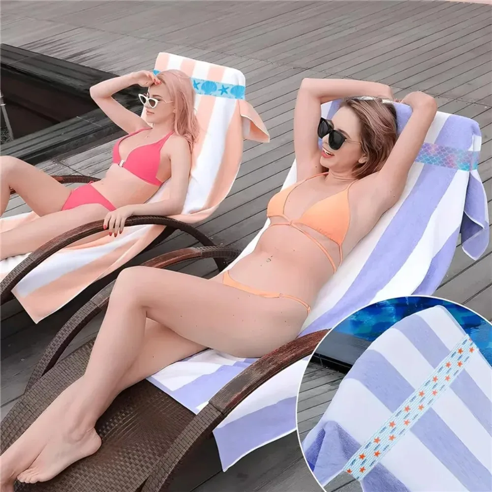 1/8Pcs Creative Sunbed Strap Windproof Colorful Beach Towel Holder Elastic High Elasticity Bed Sheet Storage Belt Towel Bands