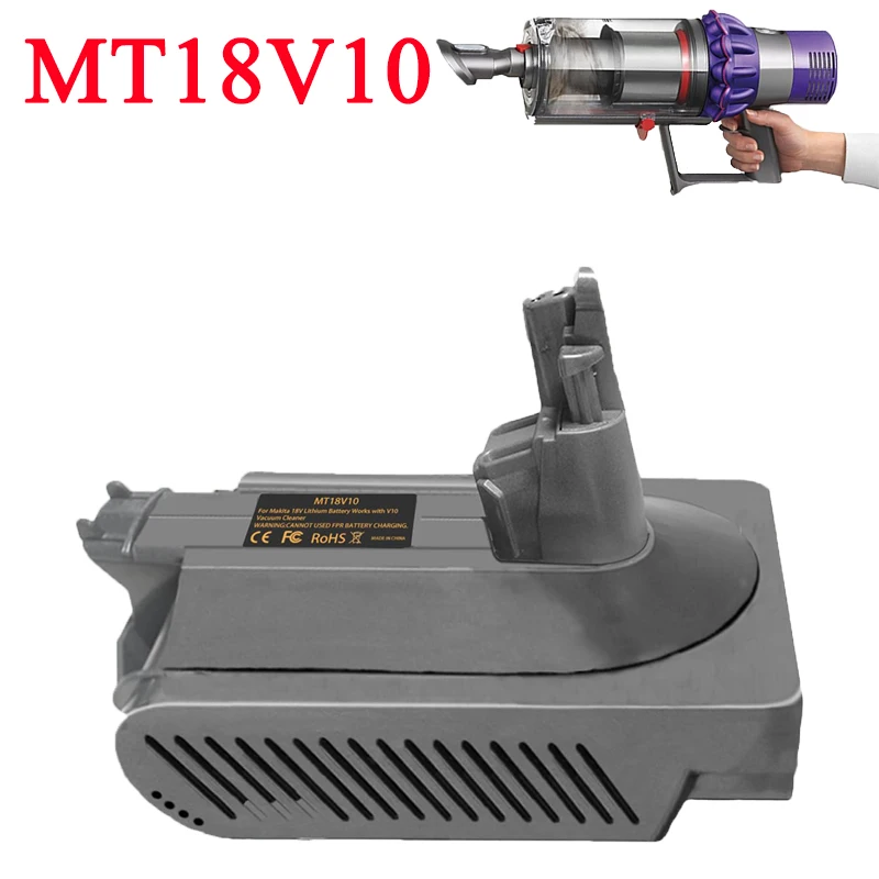 Adaptador de bateria mt18v10 para dyson v10 para makita 18v bateria de lítio convertendo para aspirador de pó ciclônico animal dyson v10