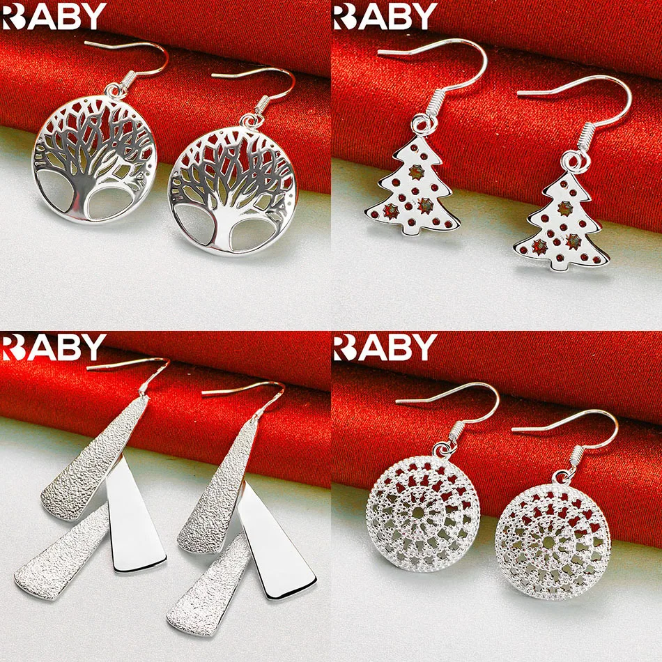 

URBABY 925 Sterling Silver Geometric Drop Earrings For Women Anniversary Gift Popular Wild Fashion Romantic Jewelry