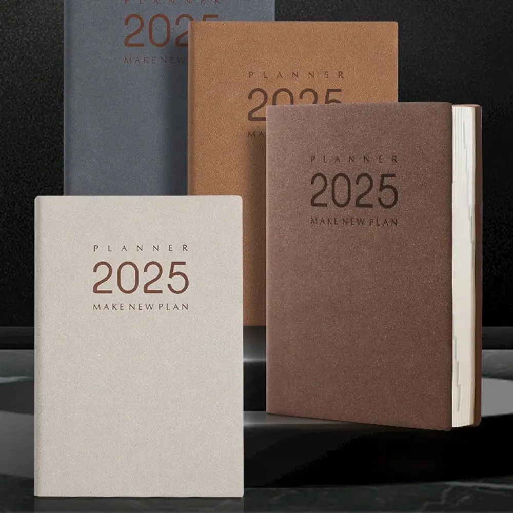 

12 Months 2025 Daily Planner Notebook 360 Pages Thicken Paper 365 Days Notepad Time Management PU a5 Diary Notepad Business