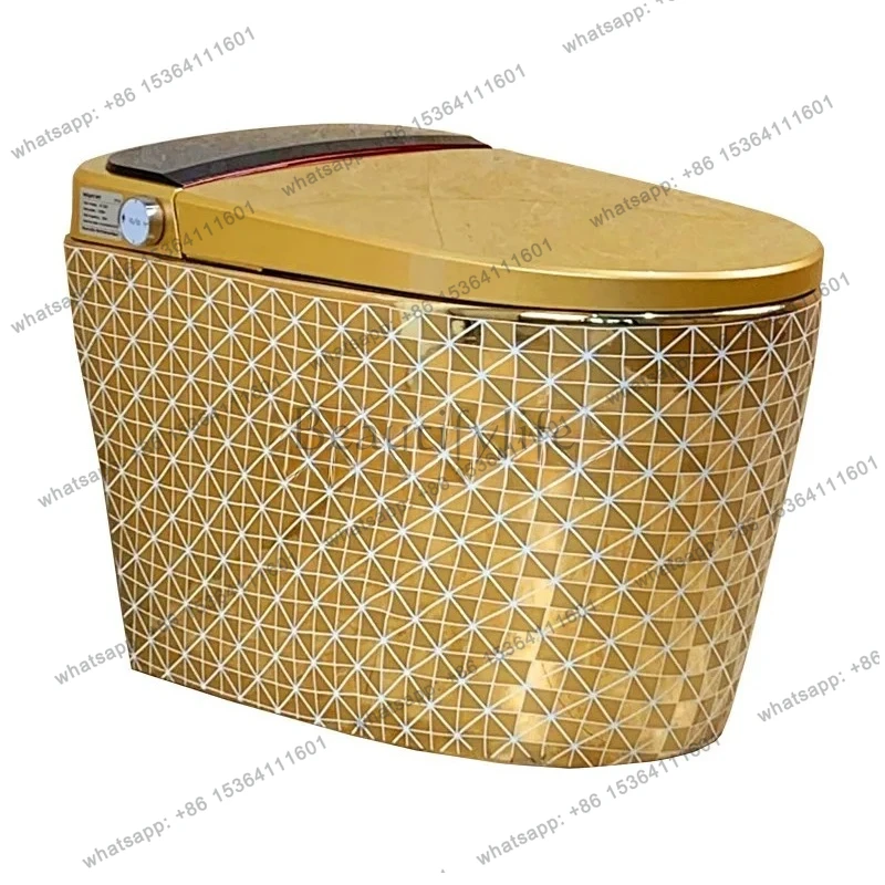 Luxury Gold Smart Toilet Fully Automatic Color Gold Toilet with Remote Control Siphon gold Ceramic Toilet