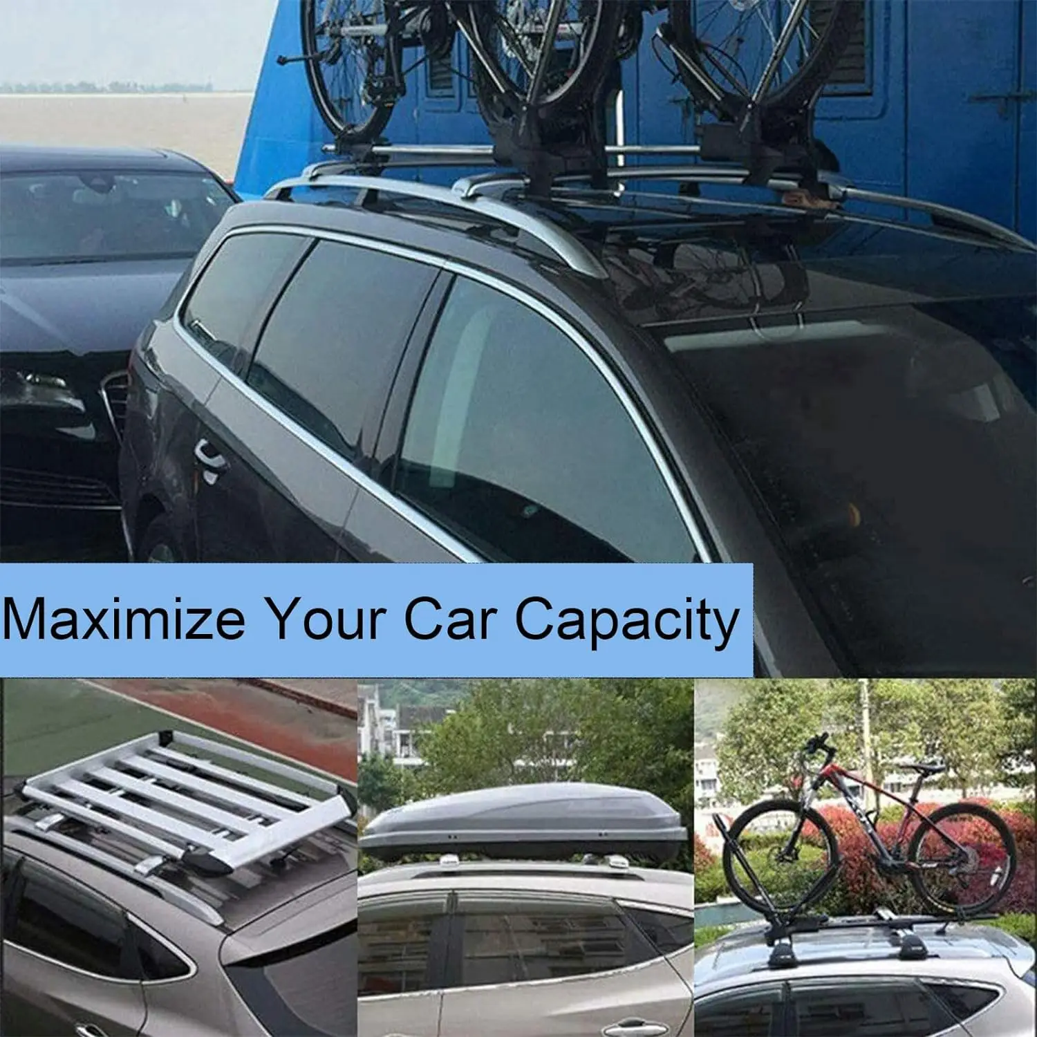 Roof Rack Cross Bar Compatible with Sequoia 2023 2024 with Lock Aluminum Cross Bars Lockable Crossbar