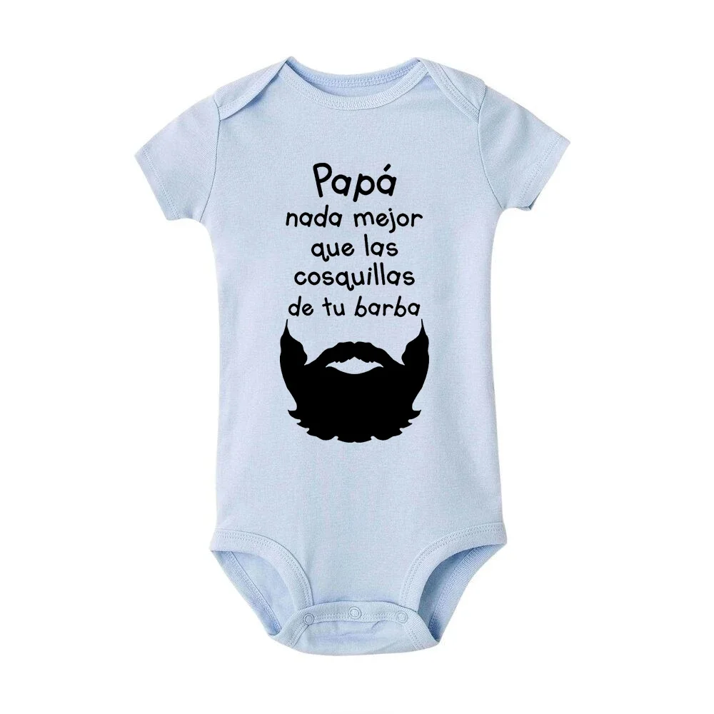 Traje de cuerpo para bebé recién nacido, mameluco de manga corta/larga, trajes para el Día del Padre, papá, nada mejor que el cosquillas de tu barba