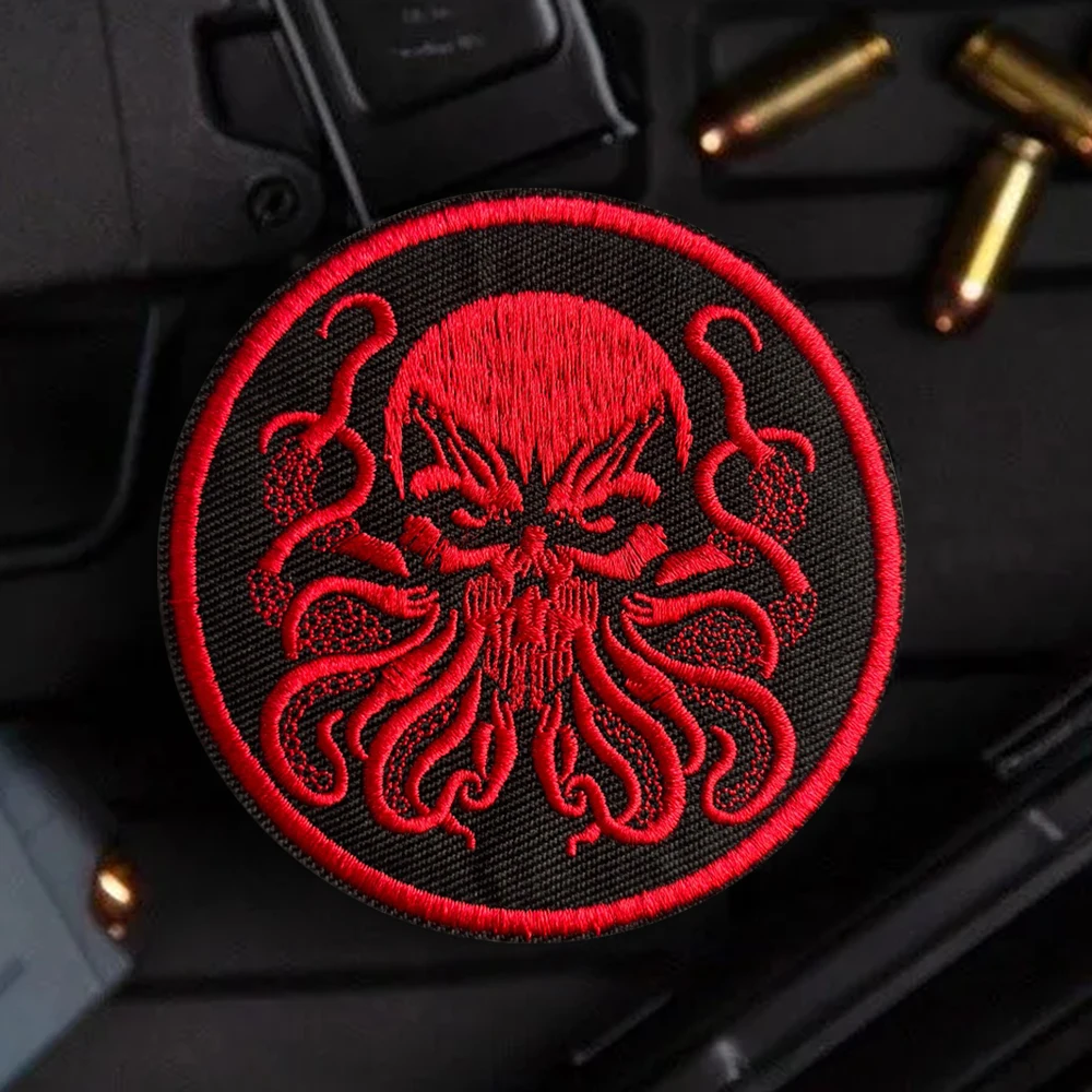 Parche táctico pulpo bordado con velcro – Insignia militar para mochila - imagen 2
