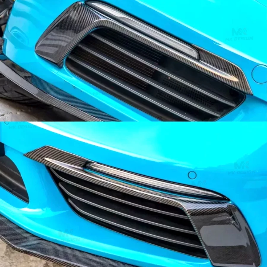 

Carbon Fiber Front Headlight Covers Eyelid Cover for Porsche 718 982 Boxster Cayman 2016-2019 Fog Light Eyebrows Cover Body Kit