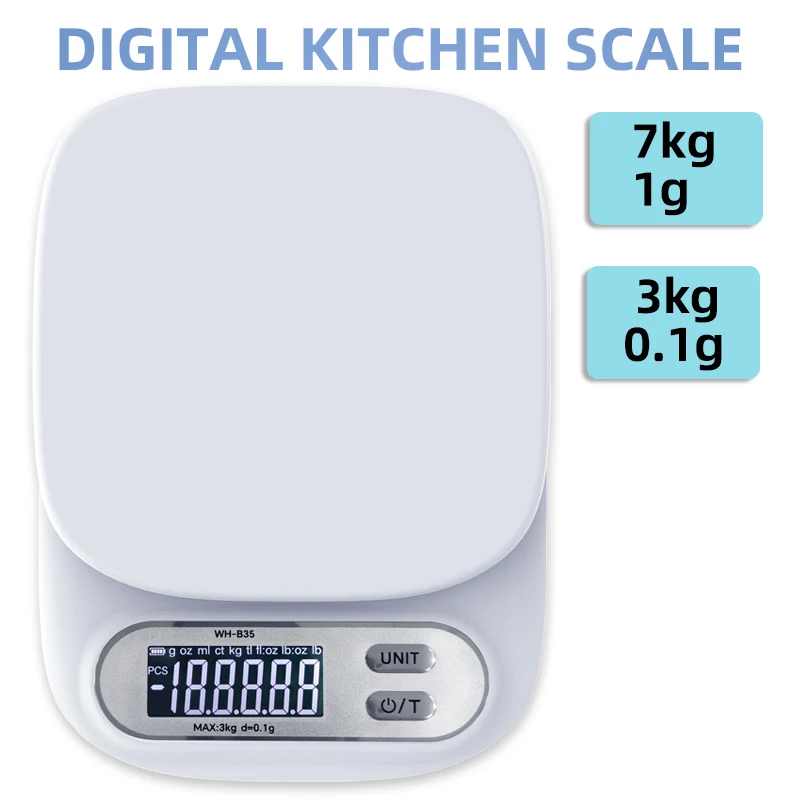 

7kg 1g 3kg 0.1g Electronic Scales Digital LED Display Food Balance Measuring Weight Scale Kitchen Baking Scale Kitchen Tools