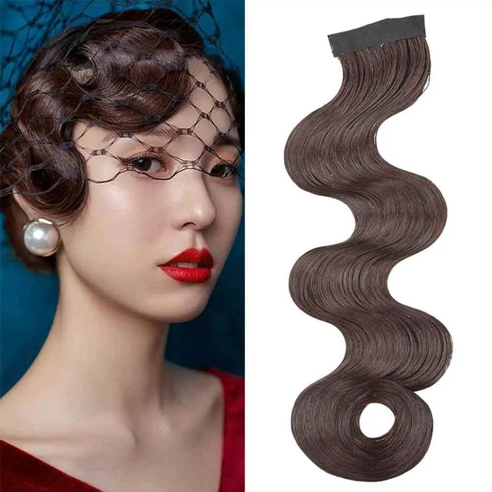 Fashion Vintage Matte Wavy Hair Piece Hair Extension Cheongsam Fake Bangs Curly Bangs Synthetic Hair Hair Bangs Wig for Women