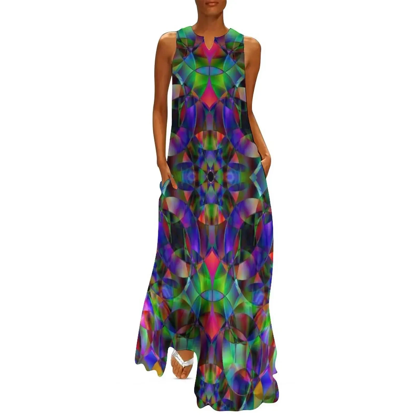

Kaleidoscope Chrystal Long Dress evening dresses women Elegant gowns Women's dresses cocktail dresses Dress