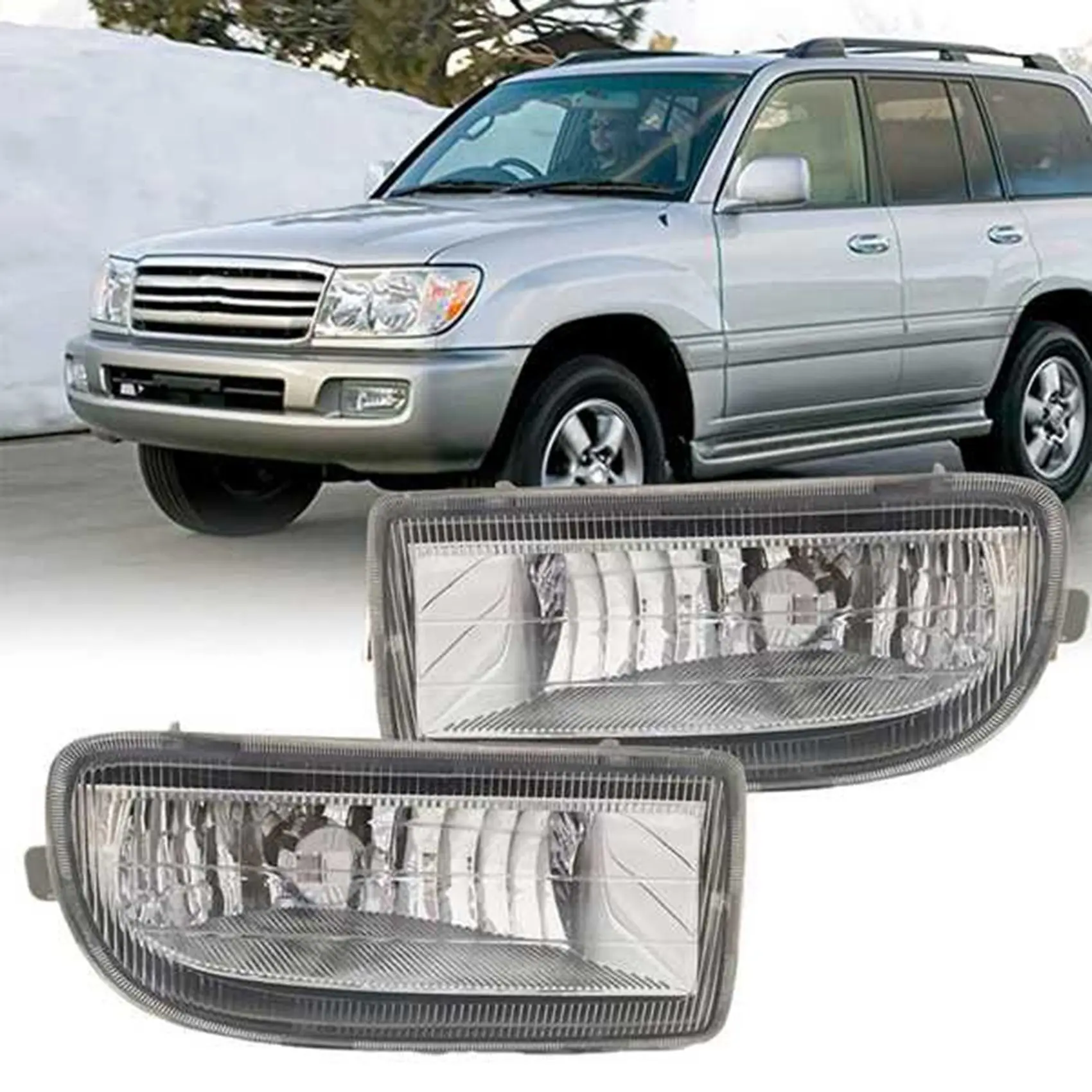 Car Left Side Front Fog Lamp Without Bulb Daytime Running Lights for Toyota Land Cruiser 100 LC100 FJ100 1998-2007