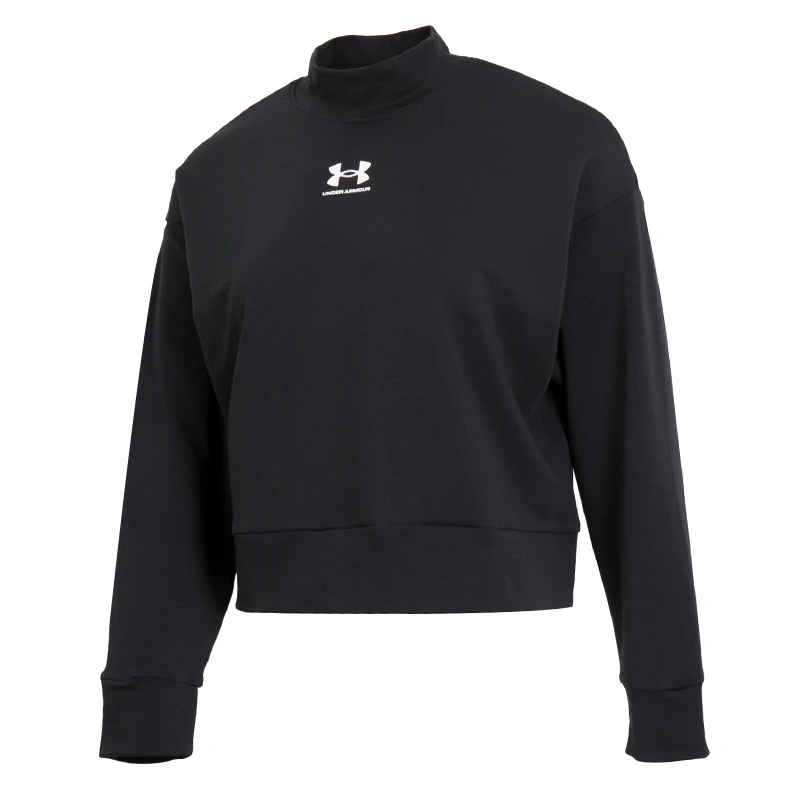 

Underarmour)/Ua женская Rival Terry Mock Crew, зимняя теплая спортивная одежда для бега, фитнеса, тренировок, модная модная повседневная водолазка, пуловер 1379496-001